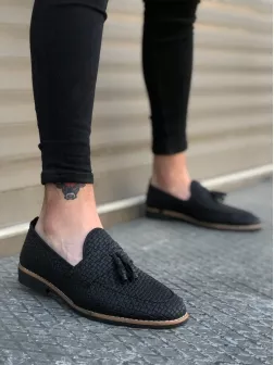 Mocasini barbati negri, tapla subtire, piele eco, comozi 12216 N2-3